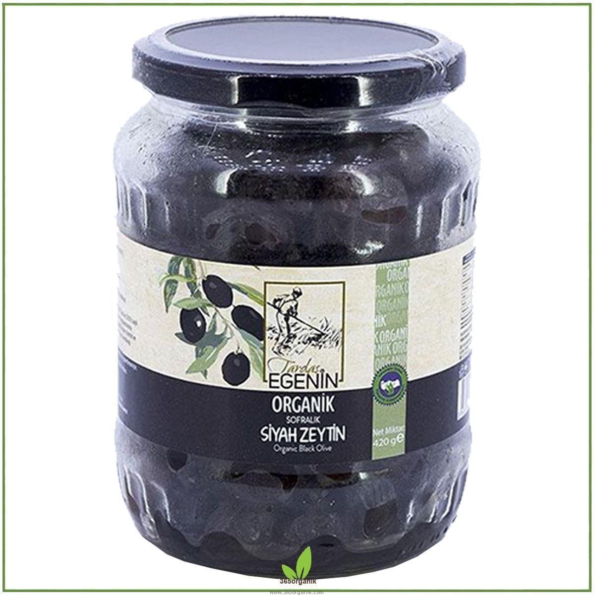 Tardaş Egenin Organik Sofralık Siyah Zeytin - 420 gr | Tardaş Egenin | Organik Zeytinler - Zeytinezmeleri | 